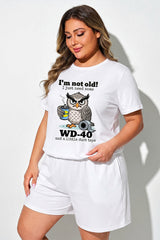 White Plus Size One Piece Swimsuit With Funny "I'm Not Old" Print