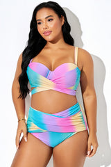 Multicolor Contrast G-Hook Closure Bikini Top