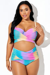 Multicolor Contrast G-Hook Closure Bikini Top