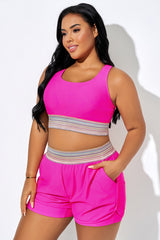 Pink & Colorful Patchwork Cargo Back Bikini Top