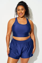Plus Size Navy Cargo Back Bikini Top