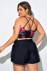 Round Neck Back Crisscross Strap Design Bikini Top