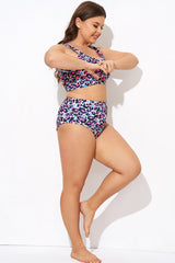 Peach Leopard High-waisted Bikini Bottom