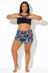 Floral & Leaf Print Mid-Rise Boxer Short