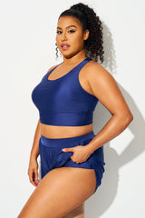 Navy Quick-Dry Swim Short With Pockets