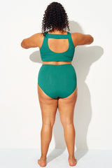 Green Comfort Fabric Women Swim Briefs