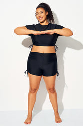 Black Side Drawstring Women's Sexy Shorts