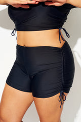 Black Side Drawstring Women's Sexy Shorts