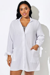 Button-Front Closures Tie Cuffs Cover Up