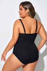 Plus Size Woven Strap One Piece Swimsuit