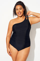 Hollow One Shoulder Strap One Piece Swimsuit