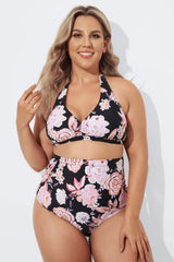 Multi Pattern Halter High Waist Bikini Set