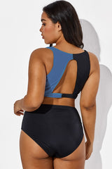 V-Neck Colorblock Stylish Wrap Swimsuits Bikini Top