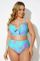 Tie Dye Sexy Underwire Bikini Set for Women