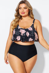 Floral Print Sexy Scoop Neck Bikini Top