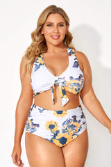 Sunflower Printed V-neck Bikini Top