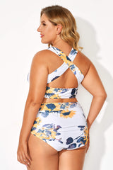 Sunflower Printed V-neck Bikini Top