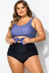 Freckle Dot Ardosia Long Line swim Bikini top
