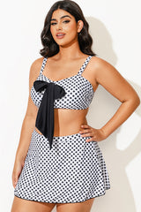 Black & White Check Knotted Crop Bikini Top