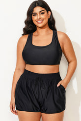 Plus Size Cut Out Back Racerback Bikini Top