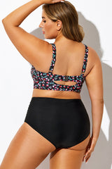 Strawberry Print V-Neck Knot Bikini Top