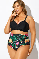Plus Size Wrap Adjustable Straps Underwire Bikini Top