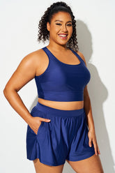 Plus Size Navy Cargo Back Bikini Top