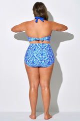 Porcelain Blue Elegant High Waist Brief For Lady