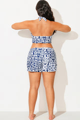 Tie-Dye Printed Side Slits Women Cargo Short
