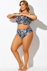 Black & White Floral High-Cut Leg Brief