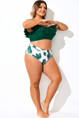 Leaf Print High-Cut Leg Brief
