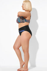 Colorblock Mid Rise Women Swim Bikini Bottom