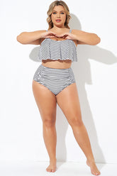 Black and White Stripes Hight Waist Bottom