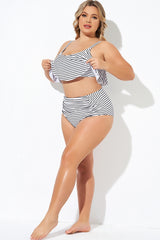 Black and White Stripes Hight Waist Bottom
