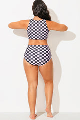 Black Pink Check High Waisted Bottom