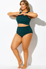 Plus Size Dark Green High Waisted Bottom