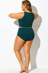 Plus Size Dark Green High Waisted Bottom