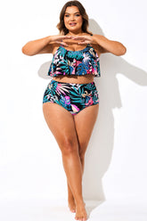 Tropical Print High Waist Women Bikini Bottom