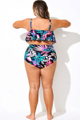 Tropical Print High Waist Women Bikini Bottom