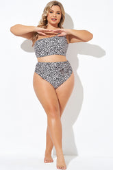 Leopard Print Tie Front Swim Shorts Bottoms