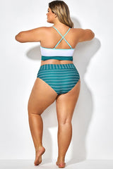 Elegant High Waist Stripe Swim Bottom