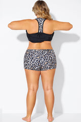 Leopard Print Women Swimsuits Boy Shorts