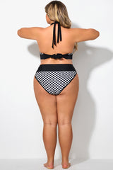 Black & White Checkered Mid Waist Brief For Women