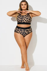 Plus Size Sexy Leopard Print Swim Bottom