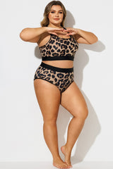 Plus Size Sexy Leopard Print Swim Bottom