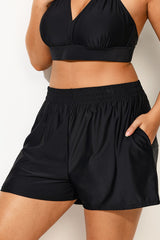 Black High Waist Sun Breeze Gauze Short