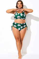 Green Floral Print Side Tie Bikini Brief
