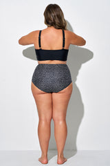 Black & White Polka Dots High Waist Bikini Bottom