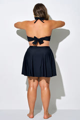 Plus Size Black Swim Skirt With Inner Lining & Pockets