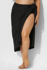 Sexy Side Tie Black Sarong Cover Up